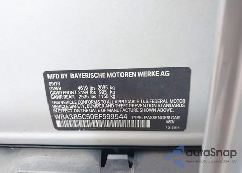 2014 BMW 328I xDrive из США, поврежденный, VIN WBA3B5C50EF599544